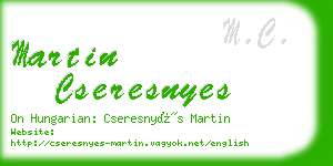 martin cseresnyes business card